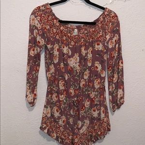 Off the shoulder floral romper